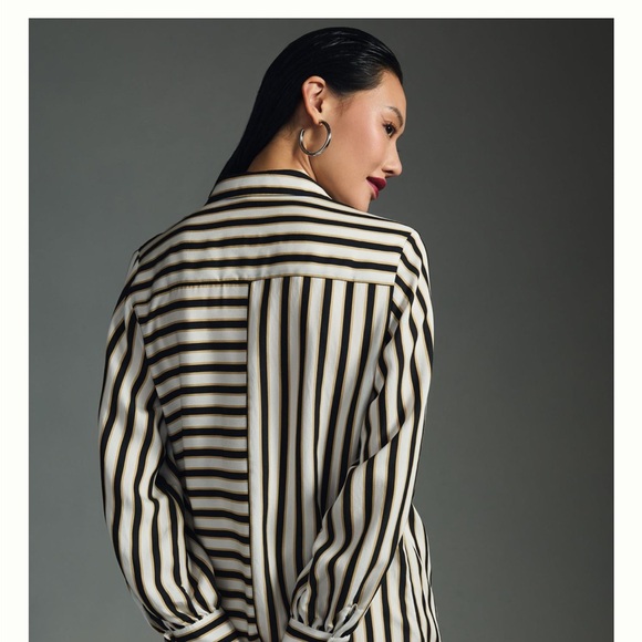 Anthropologie Maeve Silky Striped Button Down - Picture 4 of 7